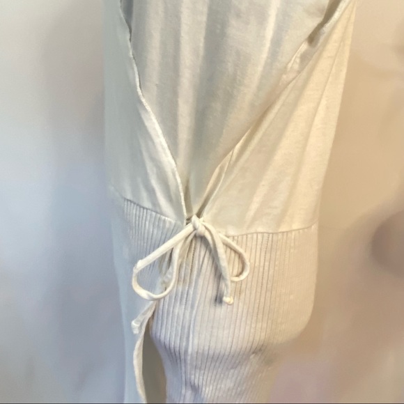 Dotti Solid White Bathing Suit Coverup Wrap Side tie Crossover Style Classic - Picture 2 of 6